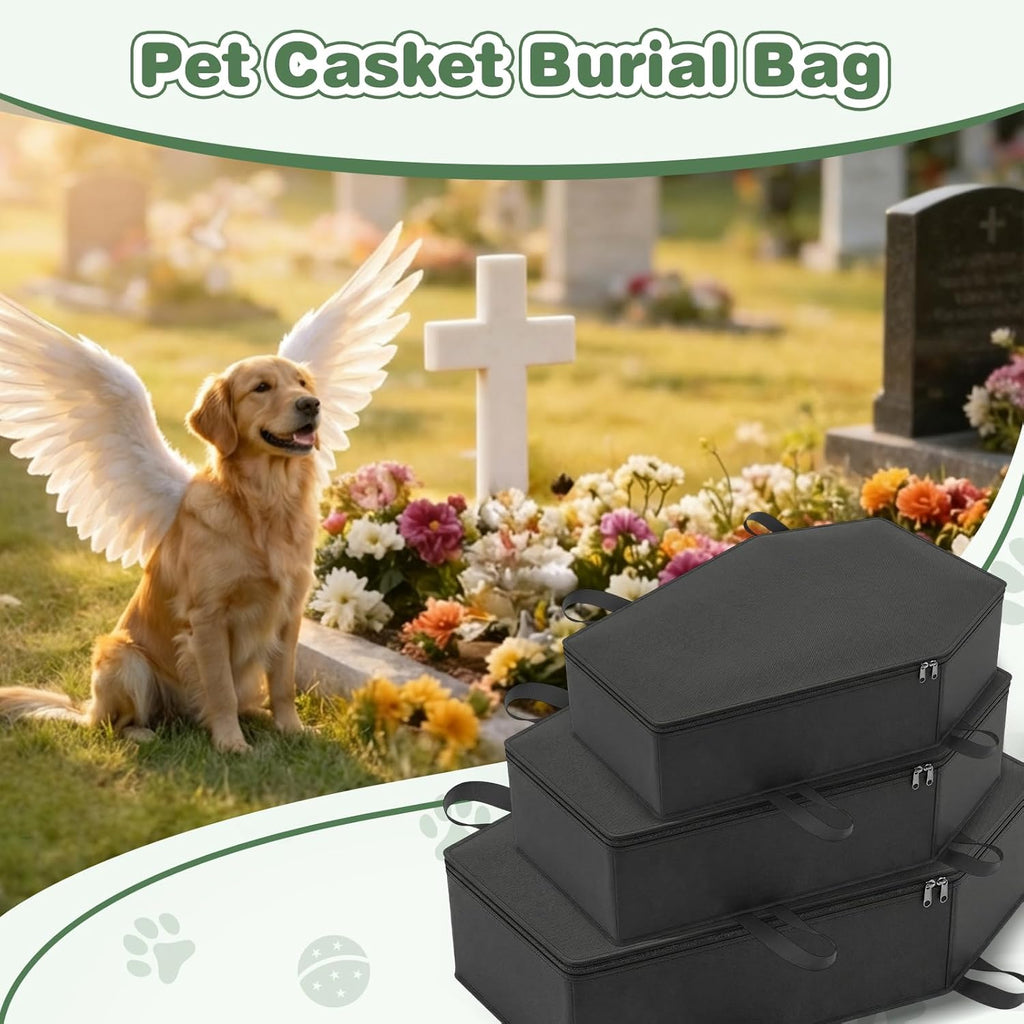 Efulycozyy pet burial bag showing reinforced handles for secure carrying.