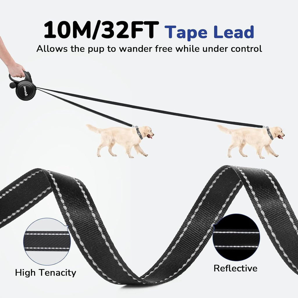 Pecute dog leash ergonomic handle and control button close up