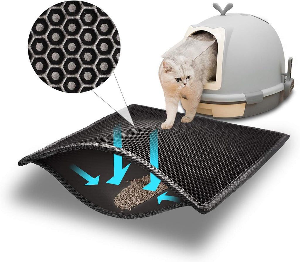 Pieviev Cat Litter Mat Double Layer Waterproof Urine Proof Trapping Mat 1 Pack (30''X24'', Brown) - Image 9