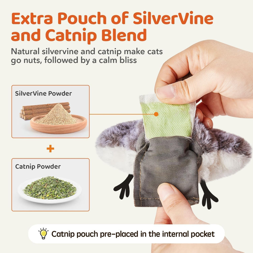 Potaroma touch activated cat exercise toy packaging and included USB cable.