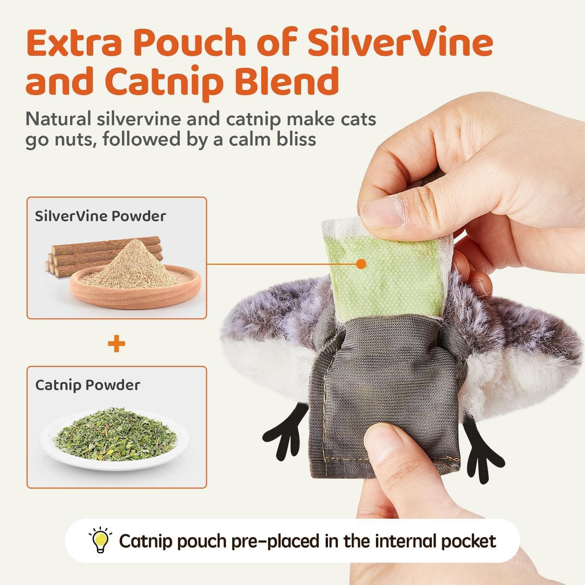 Potaroma touch activated cat exercise toy packaging and included USB cable.