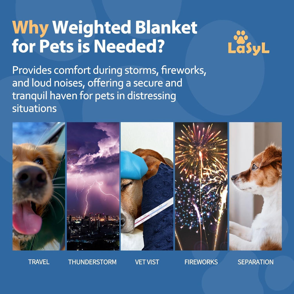 Close up texture of premium soft minky fabric on the LaSyL thunder blanket for dogs