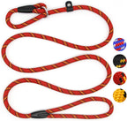 Coolrunner adjustable nylon dog rope leash front view in vibrant red color.