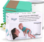Sloyar diaper pail refills front view showing 3 pack packaging