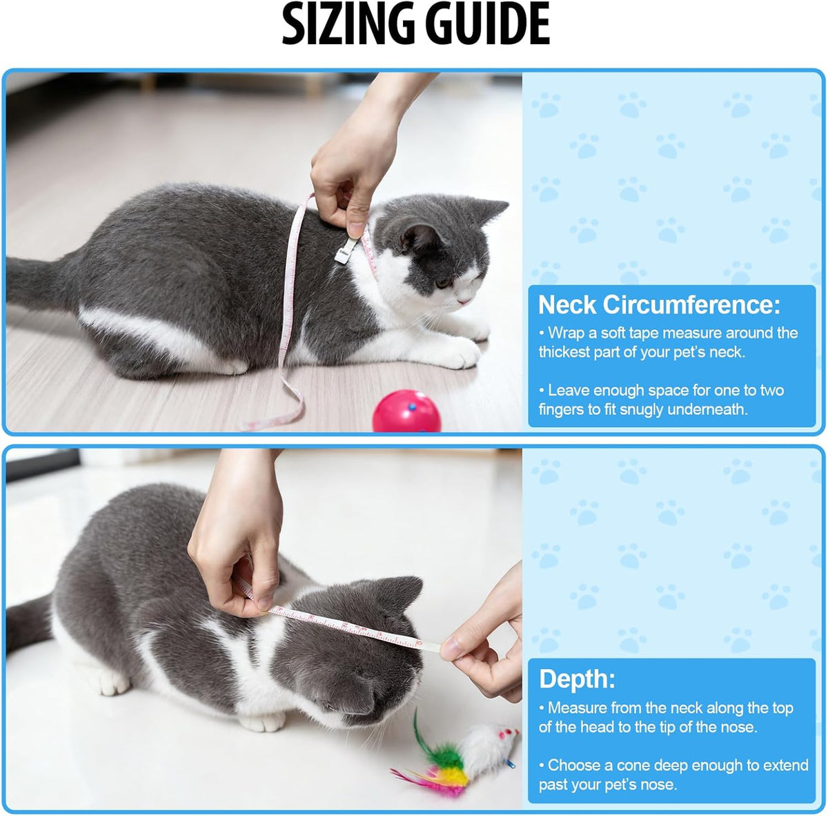 Depets small cat Elizabethan collar side angle