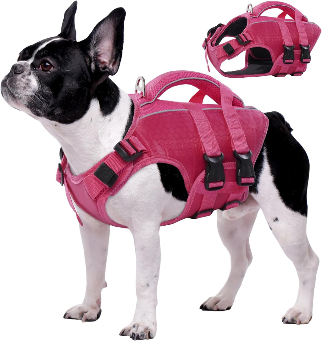 Kuoser Dog Life Jacket High Flotation, Reflective Dogs Life Vest for Swimming Boating, Adjustable Small Medium Large Dog lifejacket, Lightweight Dogs Life Preserver Rescue Handle Spring Summer Pool - Image 11