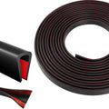 Silicone Edge Trim Self-Adhesive U Channel Silicone Edge Trim Edge Protector for Sheet Metal (Black, Fit 1/4" - L 10') - Image 1