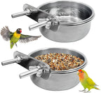 PINVNBY Parrot Feeding Cups Birds Food Dish Stainless Steel Parrot Feeders Water Cage Bowls with Clamp Holder for Cockatiel Conure Budgies Parakeet Parrot Macaw Small Animal Chinchilla Pack of 2 - Image 9