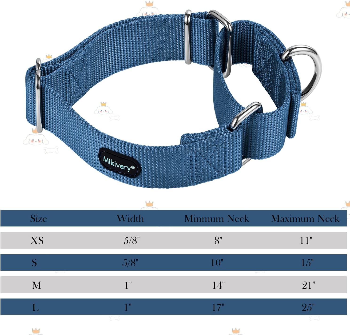 Mikivery adjustable nylon pet collar haze color secure escape proof design