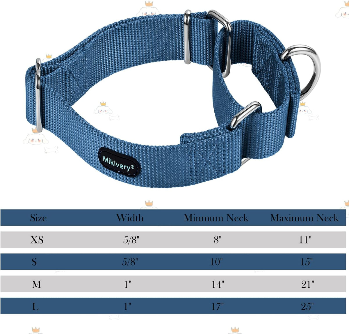 Mikivery adjustable nylon pet collar haze color secure escape proof design