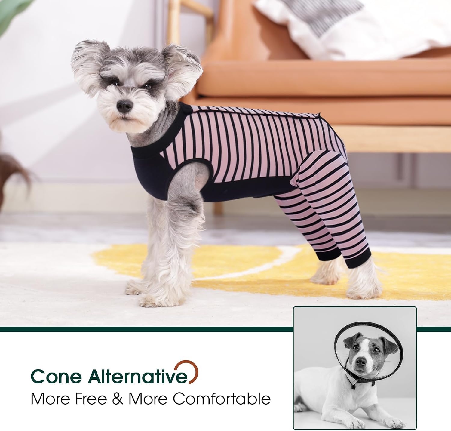 Kuoser pink medium pet surgery suit alternative to traditional Elizabethan cone