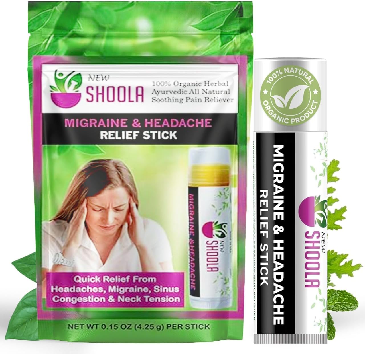 New Shoola Relief Balm Touchless Stick front view