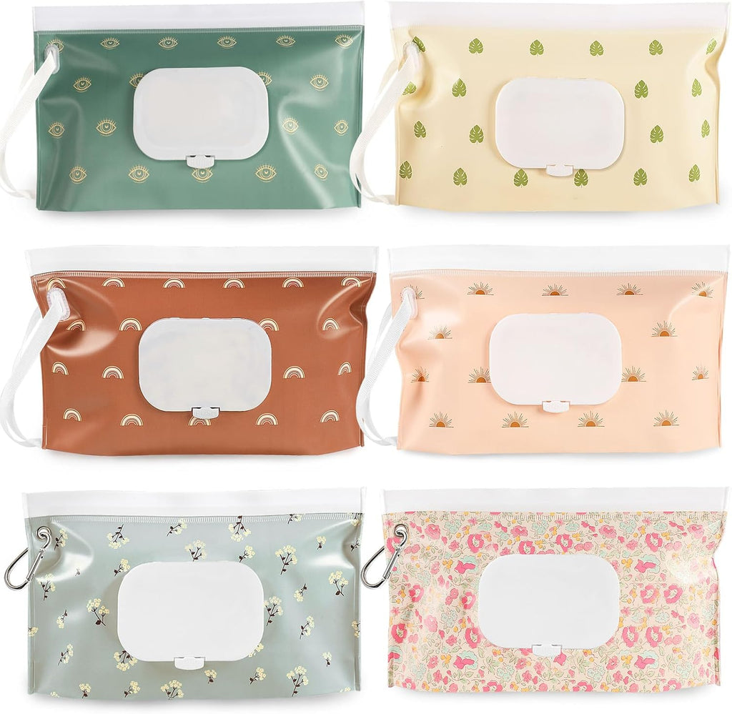 Febsnow 6 pack baby wipes dispenser set in assorted Morandi colors