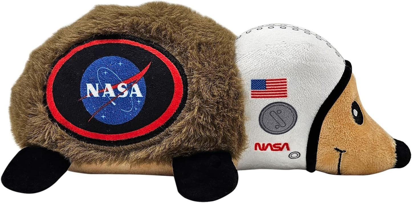 Side angle of the Pets First NASA licensed plush animal toy