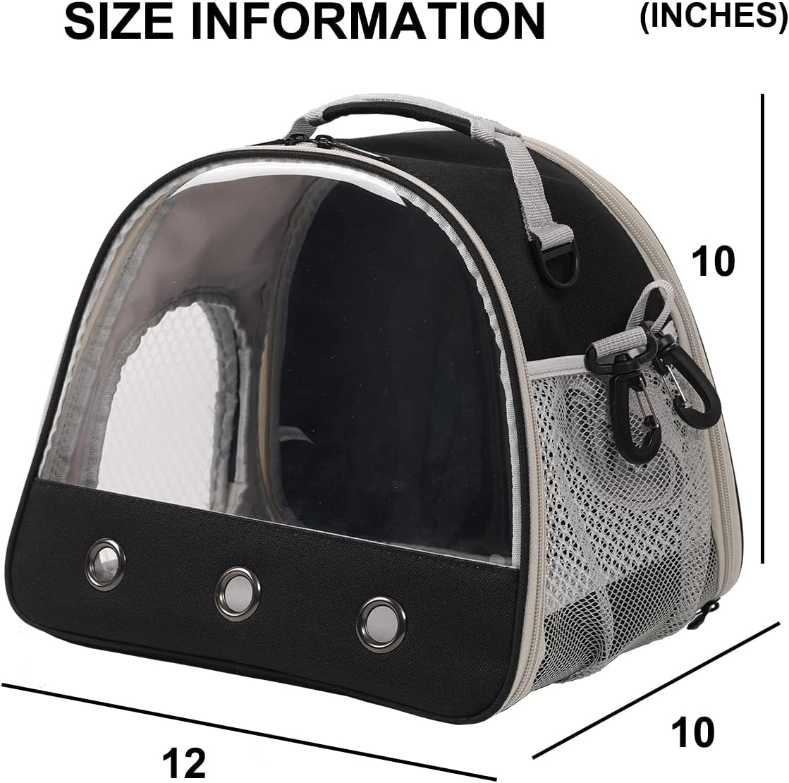 Leopard Gecko Portable Carrier with Leather Harness and Leash Set,Small Animal Travel Cage with Transparent Window,Lizard Carrier for Hamster Rabbit Gerbil Hedgehog Sugar Glider - Image 3