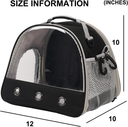 Leopard Gecko Portable Carrier with Leather Harness and Leash Set,Small Animal Travel Cage with Transparent Window,Lizard Carrier for Hamster Rabbit Gerbil Hedgehog Sugar Glider - Image 3