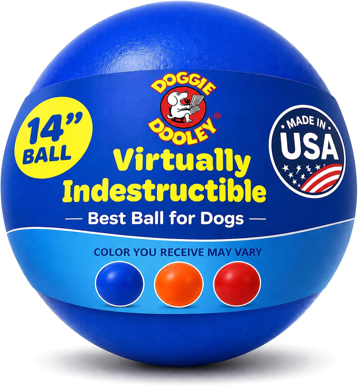 Doggie Dooley Virtually Indestructible Dog Ball - 10 Inch Hard Plastic Interactive Dog Toy for Large Breeds Over 45+ lbs - Built for Herding & Push Play - Floats in Water, Made in USA - Red - Image 11