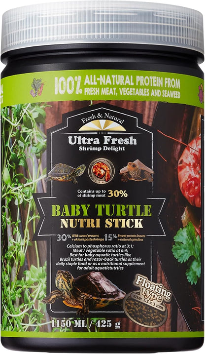 Nutrient rich wild sword prawn formula baby turtle food package view