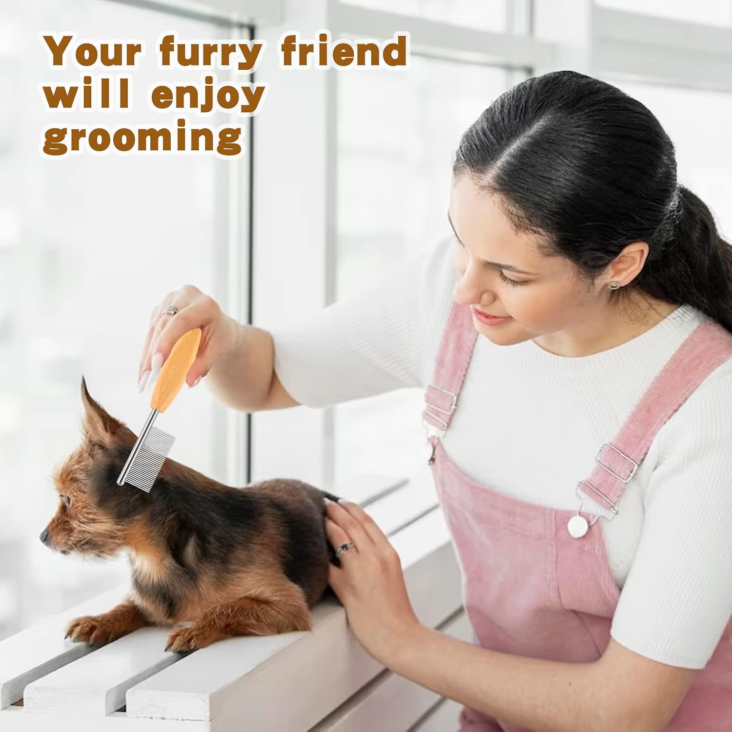 Authentic imported DLUGOPIS pet finishing comb packaging view for premium quality assurance