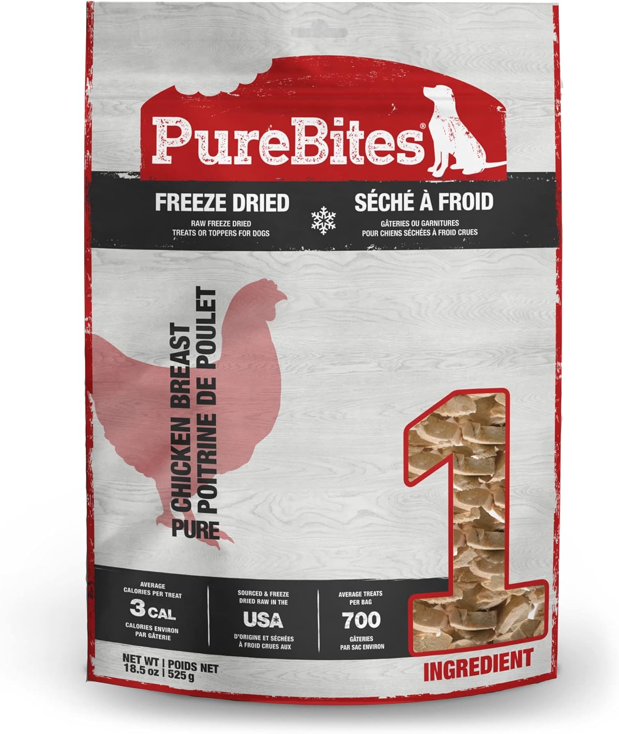 PureBites chicken breast freeze dried snack package specifications