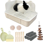 RUBYHOME rabbit litter box front view with white grid