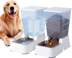 Removable stainless steel bowls inside the Meikuler automatic gravity pet feeder base