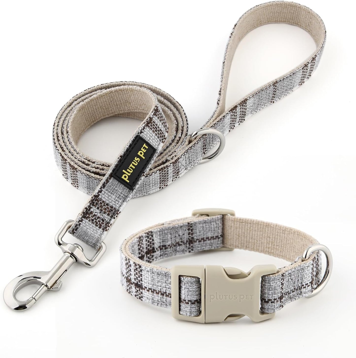 Plutus Pet Cotton Hemp Dog Collar and Leash Set, Adjustable Collar for Small, Medium, and Large Dogs, Heavy Duty and Soft on Skin, Lavender, S - Image 11