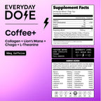 Everyday Dose Bold Medium Roast Mushroom Coffee 90mg Caffeine per serving with Grass-Fed Collagen, Chaga, Lions Mane & L-Theanine for Better Focus, Energy, Digestion, Skin, and Immunity 30 Servings - Image 2