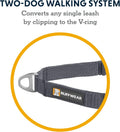 Ruffwear two dog leash splitter attached to a single lead for tangle free walking.