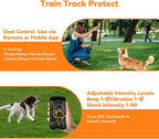Smartphone app screen demonstrating how to set up a circular virtual perimeter for pets