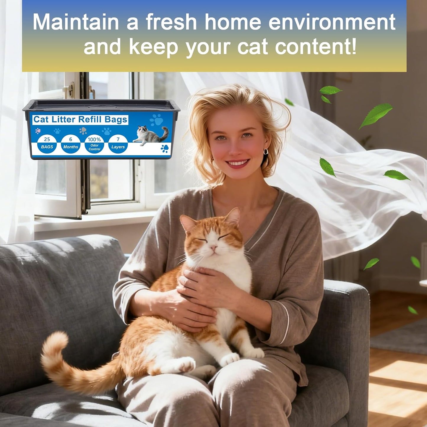 Egdusns easy tear cat litter refill bags showing the built in perforated line
