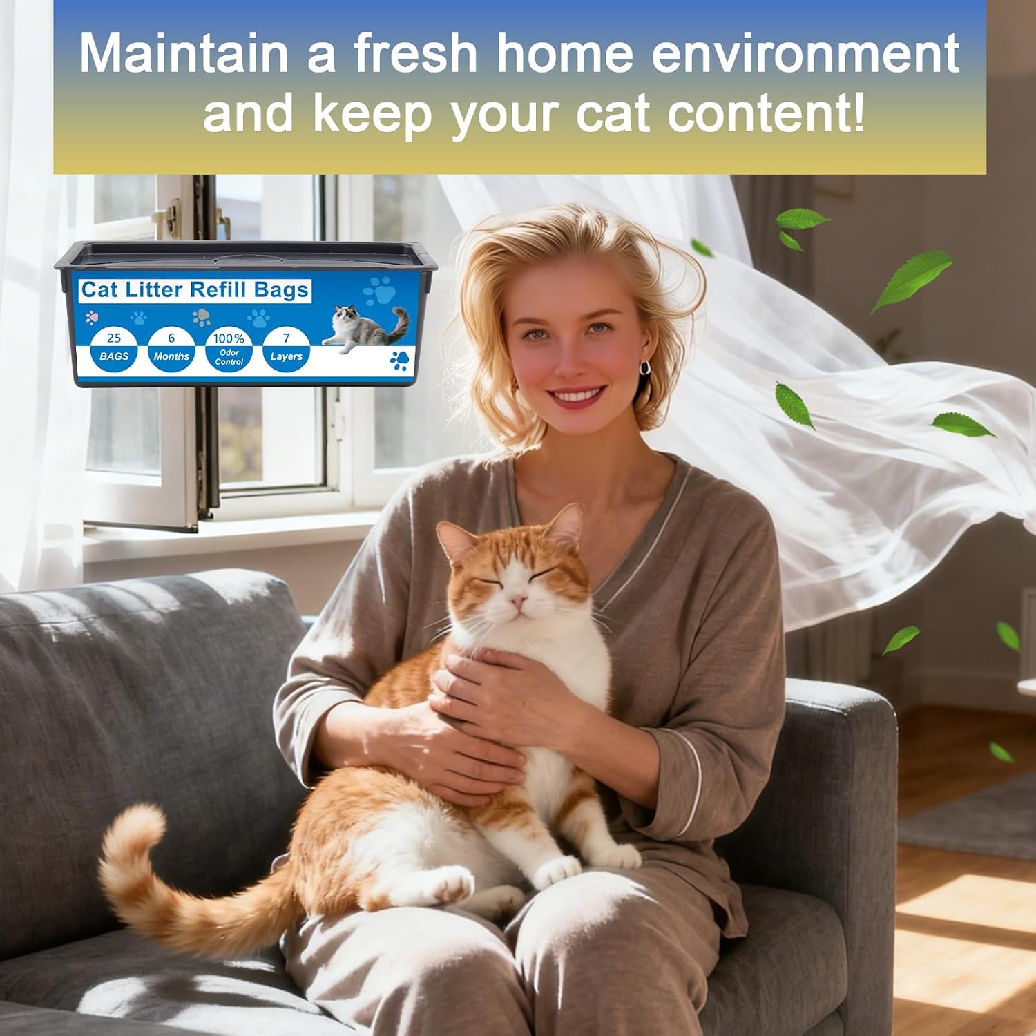 Egdusns easy tear cat litter refill bags showing the built in perforated line