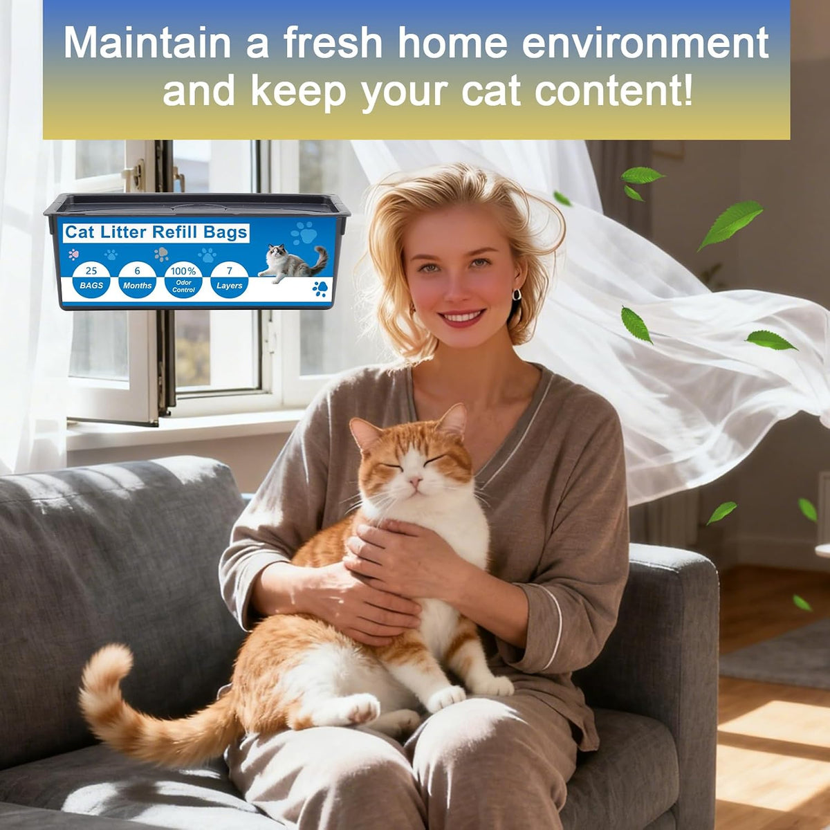 Egdusns easy tear cat litter refill bags showing the built in perforated line