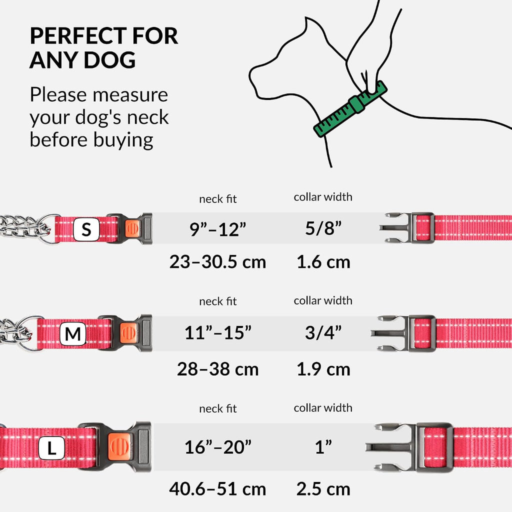 Side angle view of the premium pink escape proof martingale pet collar for large dogs