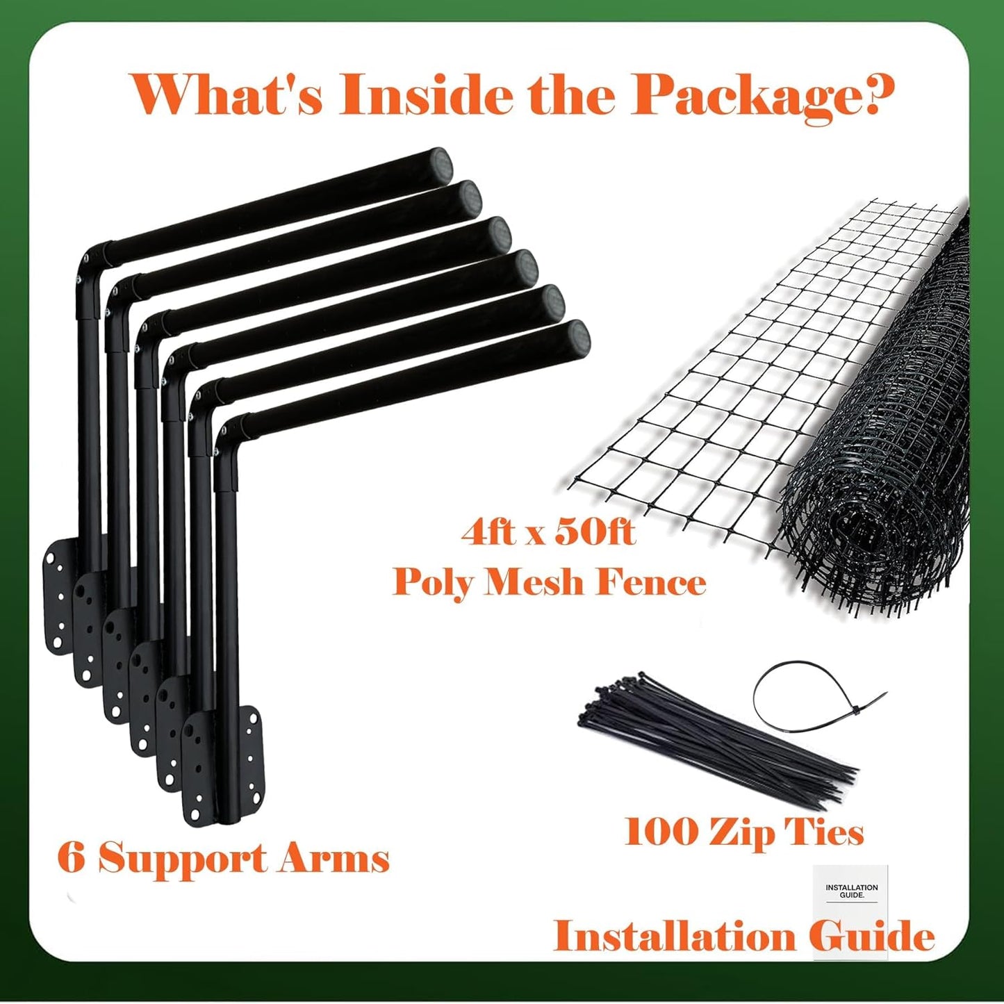 50FT Cat-Proof Fence Topper System 24" Horizontal Outreach Steel Extender Anti-Climb Conversion Kit for Brick/Wood/Vinyl/Metal Fences Pet Safe Barrier (Mesh and Arms Kit) Upgrade - Image 5