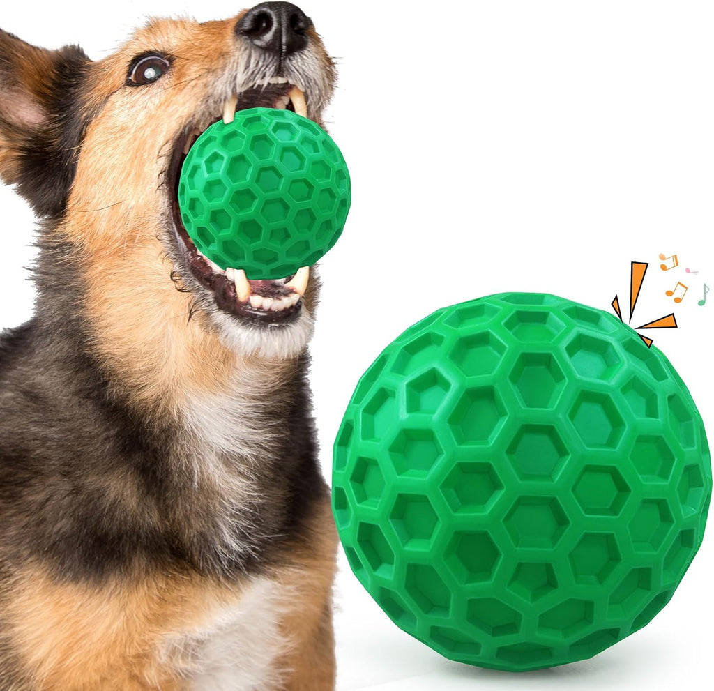 Zrifaqesw tough dog chew toy front view of rubber ball