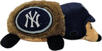 Pets First Los Angeles Dodgers squeaky pet toy being held to demonstrate scale.