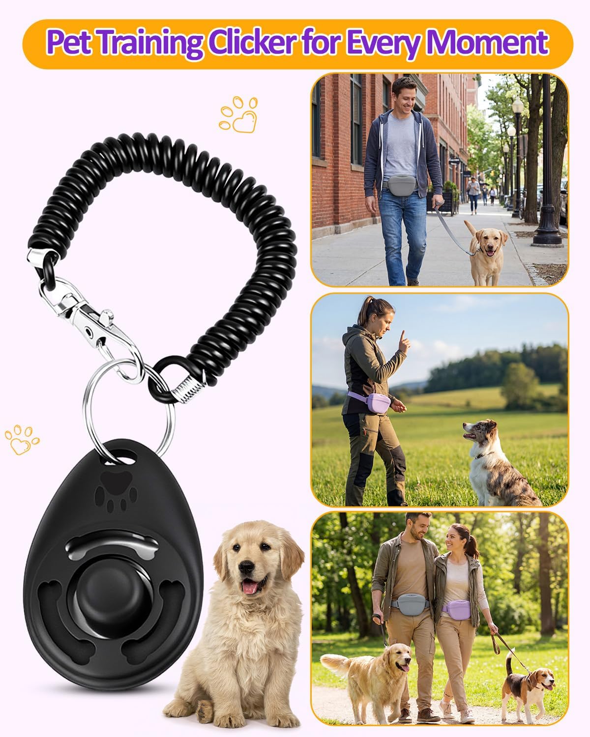 Dog owner using Mmmonyhar treat pouch during obedience training
