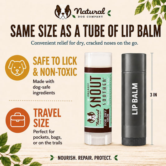 All natural lick safe dog snout moisturizer stick for dry cracked noses