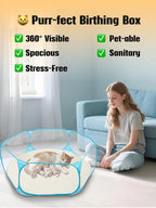 DDOTLUNA portable whelping nesting box with soft interior cushion for newborn kittens