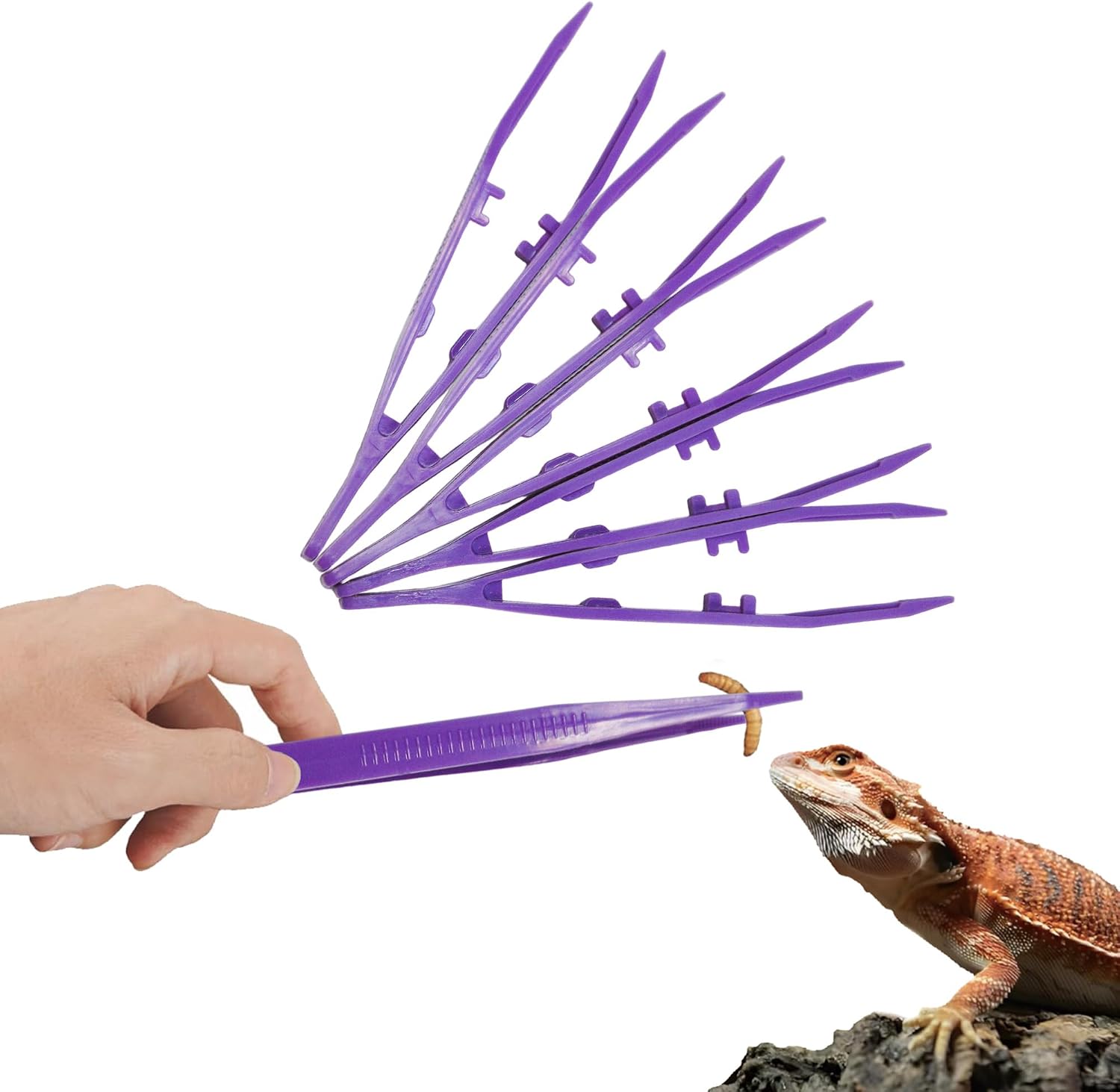 4-Pack Reptile Feeding Tongs Set - Hygienic Anti-Slip Green Tweezers for Bearded Dragons, Lizards, Snakes, Aquariums & Small Animals(Five Colors to Choose from) - Image 9