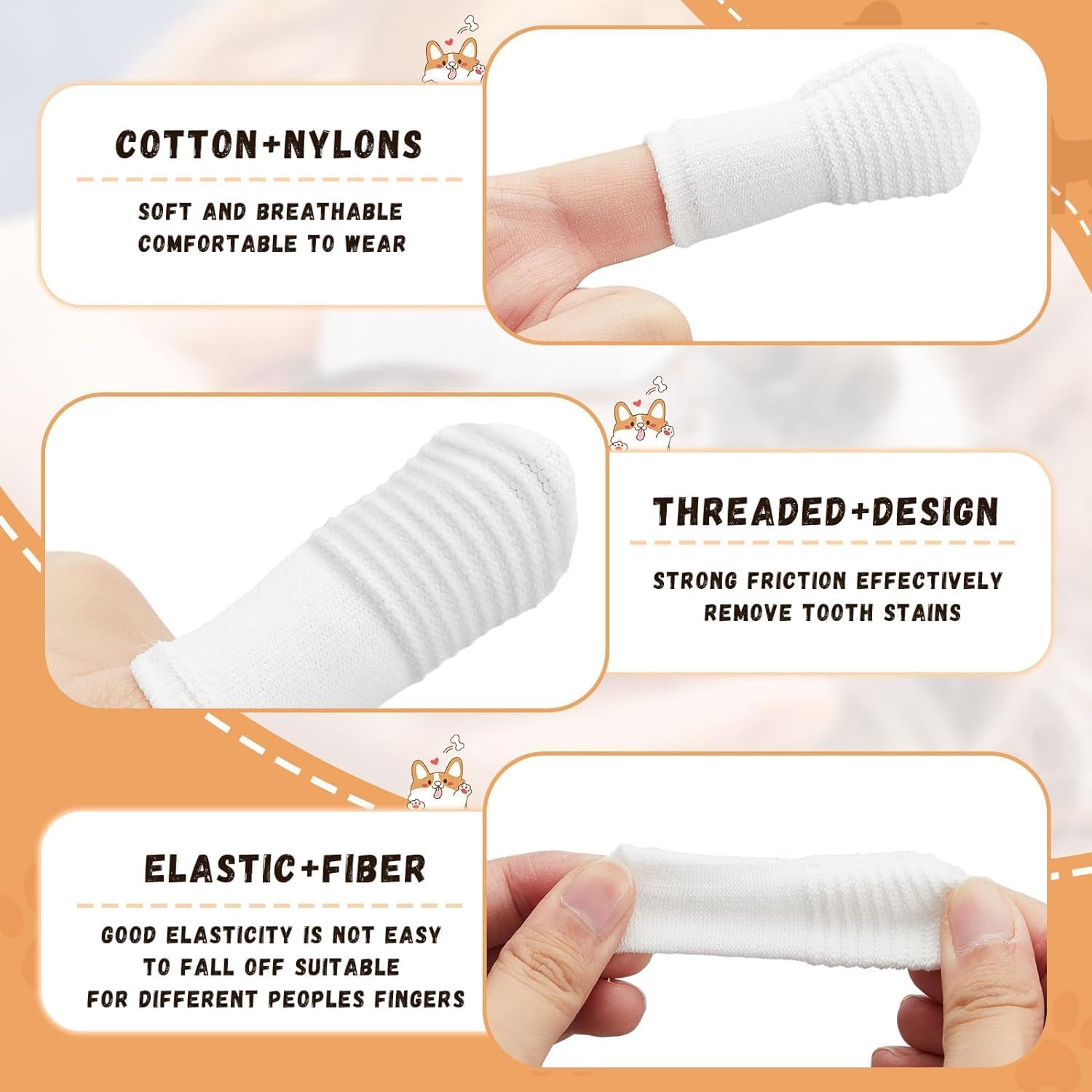 Dual Sided Cat Toothbrush Dog Toothbrush Finger Brush Micro Head, Suitable for Small to Large Dogs & Cats (White, Small) - Image 9
