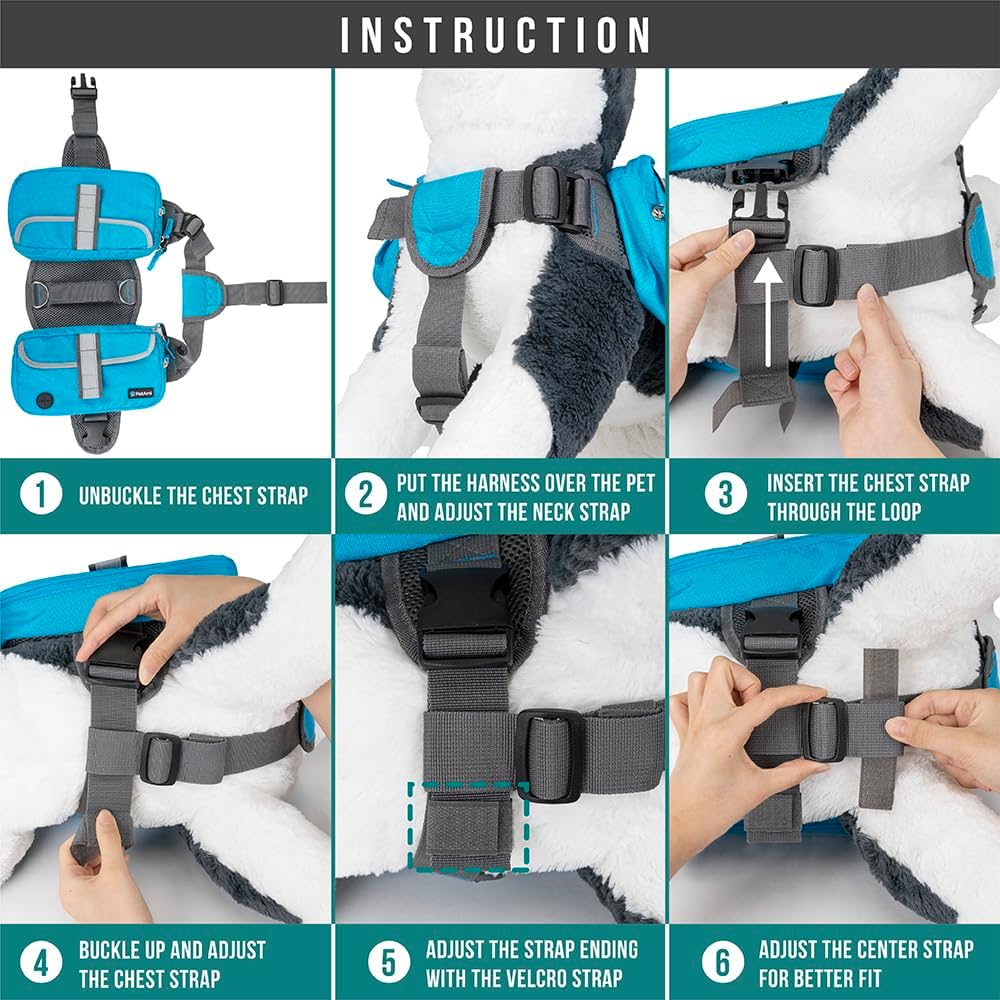 PetAmi Dog Backpack inside view detailing the breathable mesh padding and multiple inner storage pockets