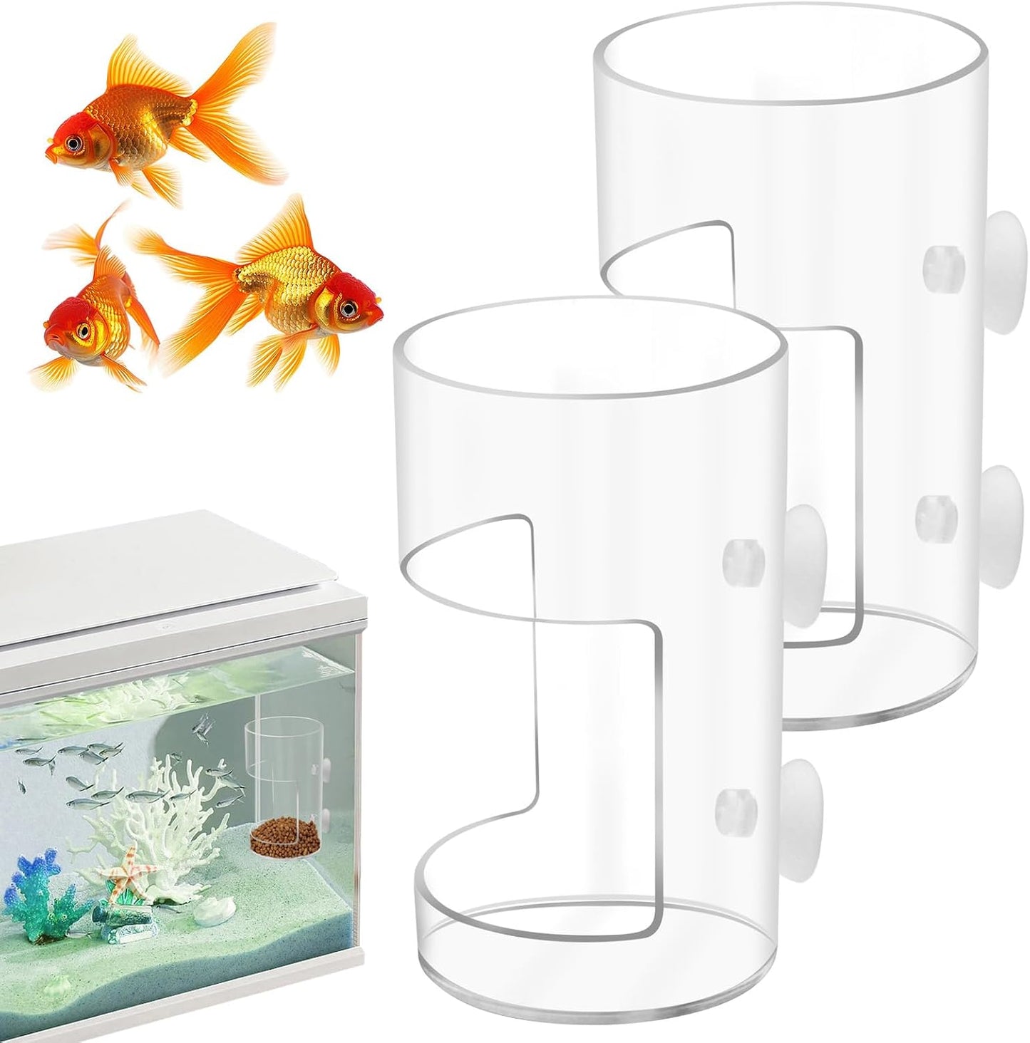 New Fish Tank Feeding Tray with Suction Cup, Feeding Tube Supplies, Tank Divider Supplies, Breeder Box for Aquarium, Round Aquariums & Fish Bowls Accessories - Image 10