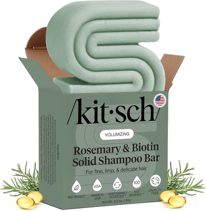 Kitsch Rosemary And Biotin Shampoo Bar front view of packaging for hair growth