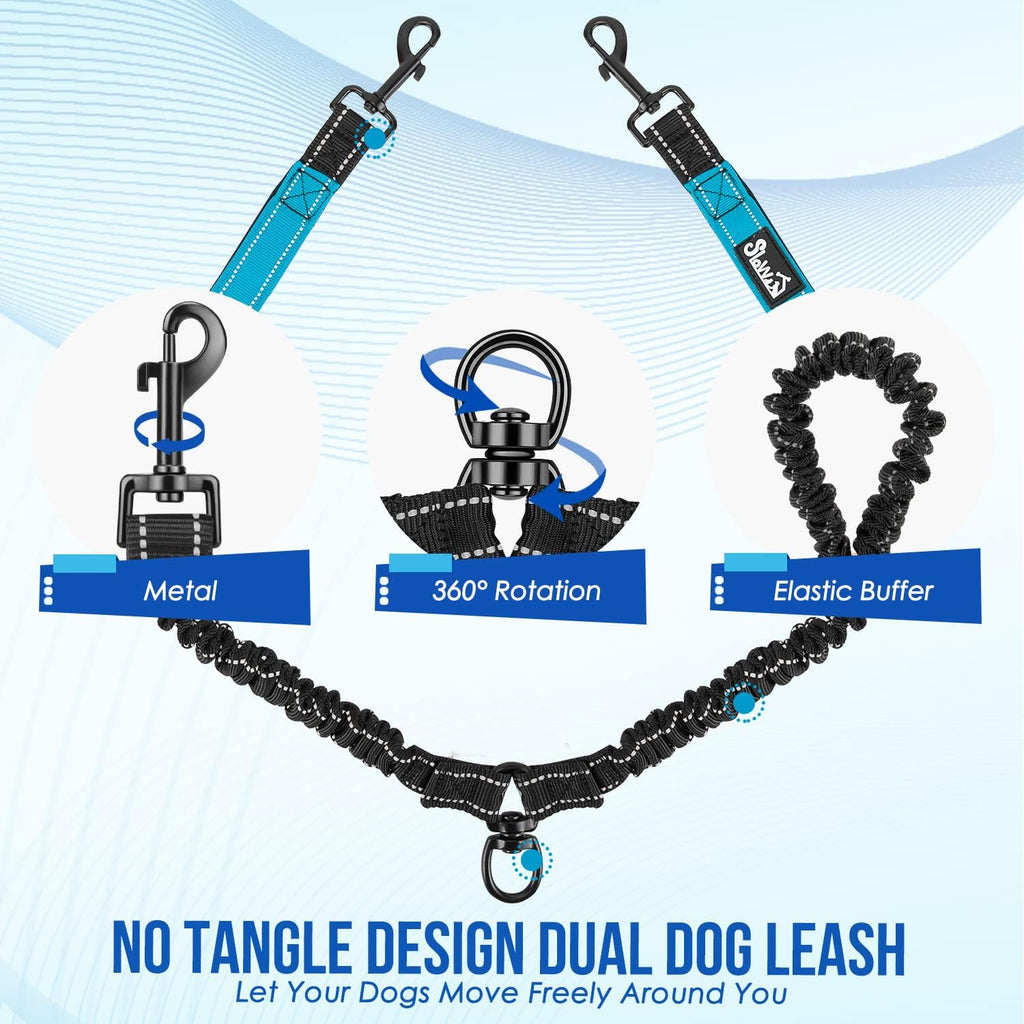 Soft padded foam handle on Lukovee heavy duty double dog walking lead preventing rope burn.