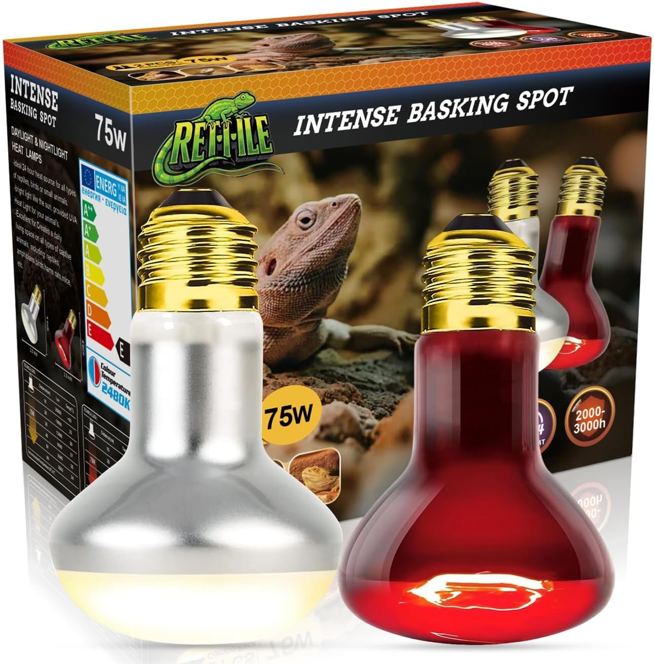 Reptile Heat Lamp 150W,Daylight UVA Basking Light Bulbs with E26 Base for Lizards, Turtles, Snakes and Amphibians 2 Pack - Image 10