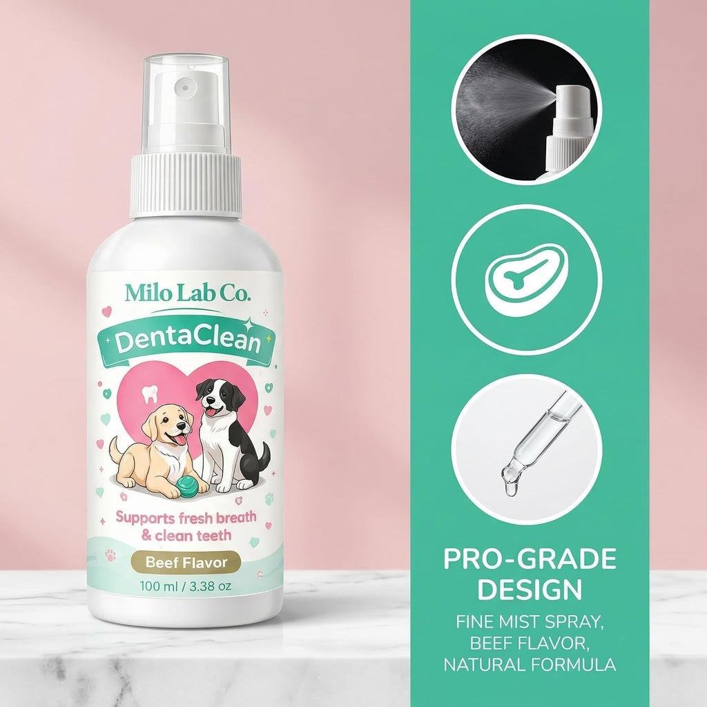 Authentic Milo Lab Co Dentaclean 100ml bottle on clean background