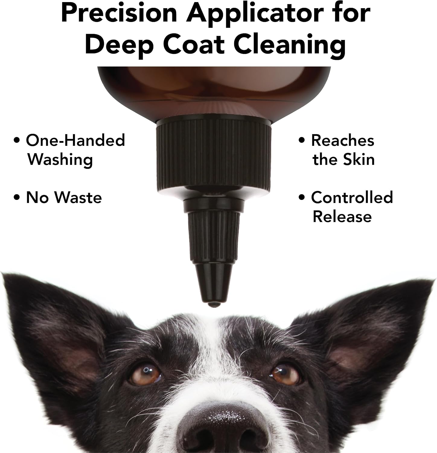 Authentic Pride And Groom pet grooming shampoo bottle close up angle view.