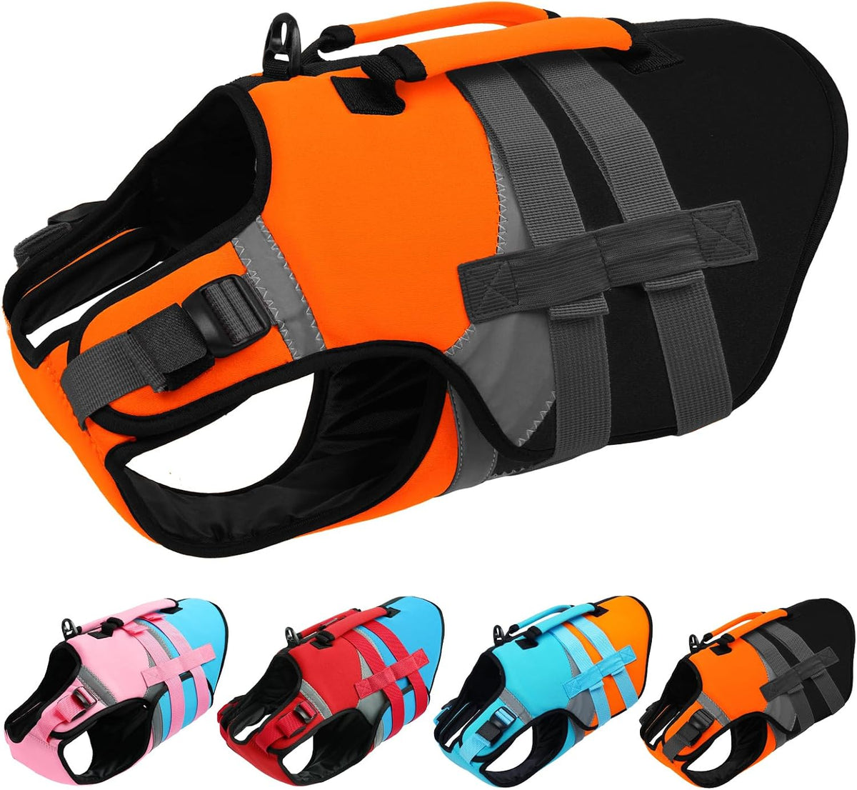 Kuoser Dog Life Jacket with Reflective Strips, High Visibility Dogs Swim Vest with Rescue Handle, Adjustable Dog Life Vest for Swimming, Boating, Pool & Beach, Doggy Lifejacket Small Medium Large Dogs - Image 10